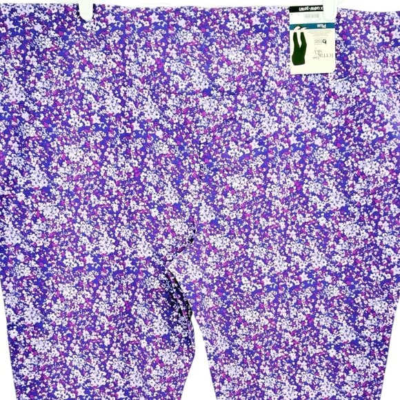 Terra & Sky Women's Ditsy Varsity Purple Capri Legging Size 4X (28W-30W) NWT - Picture 4 of 11